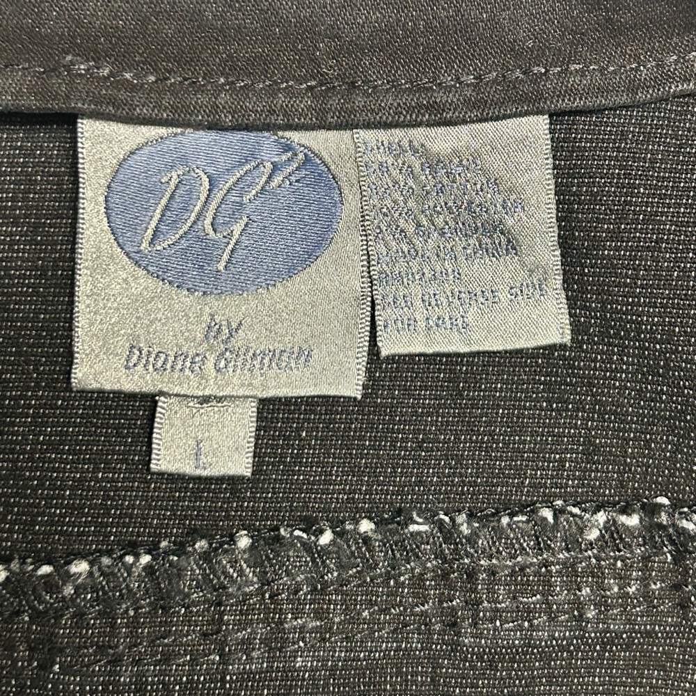 DG2 Diane Gilman ~ Size Large ~ Black Denim W/ Silver Studded Jacket Vest - Picture 15 of 15